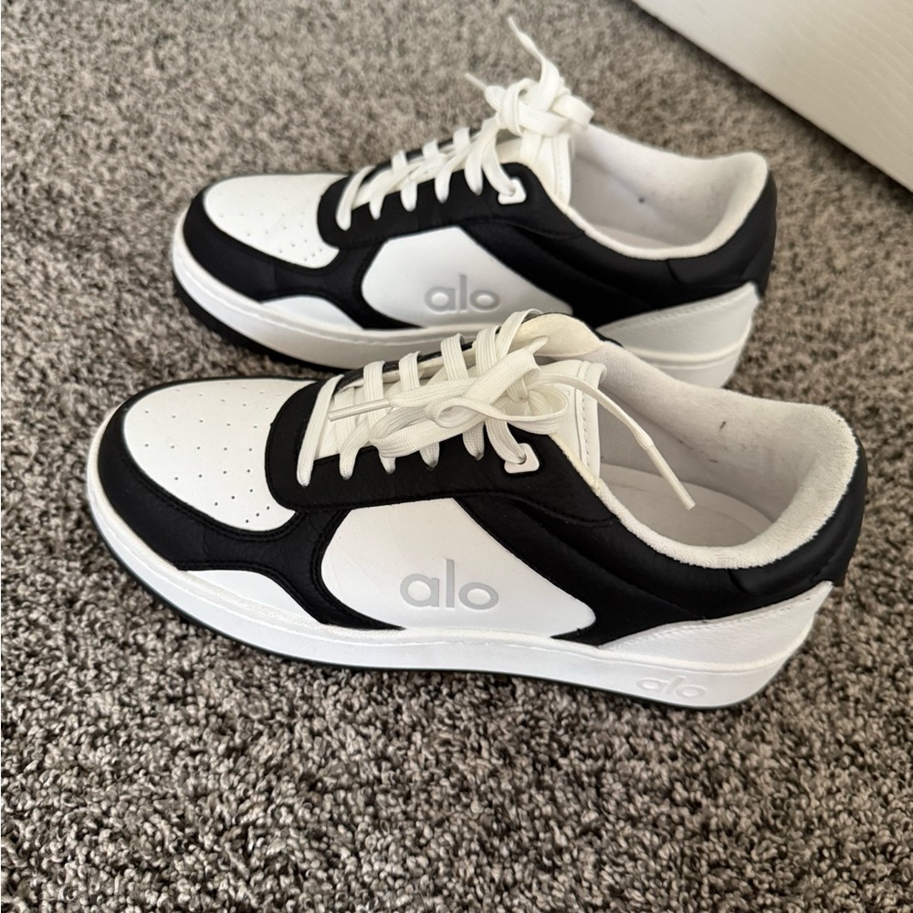 Alo Black and White Sneakers “recovery mode sneakers”